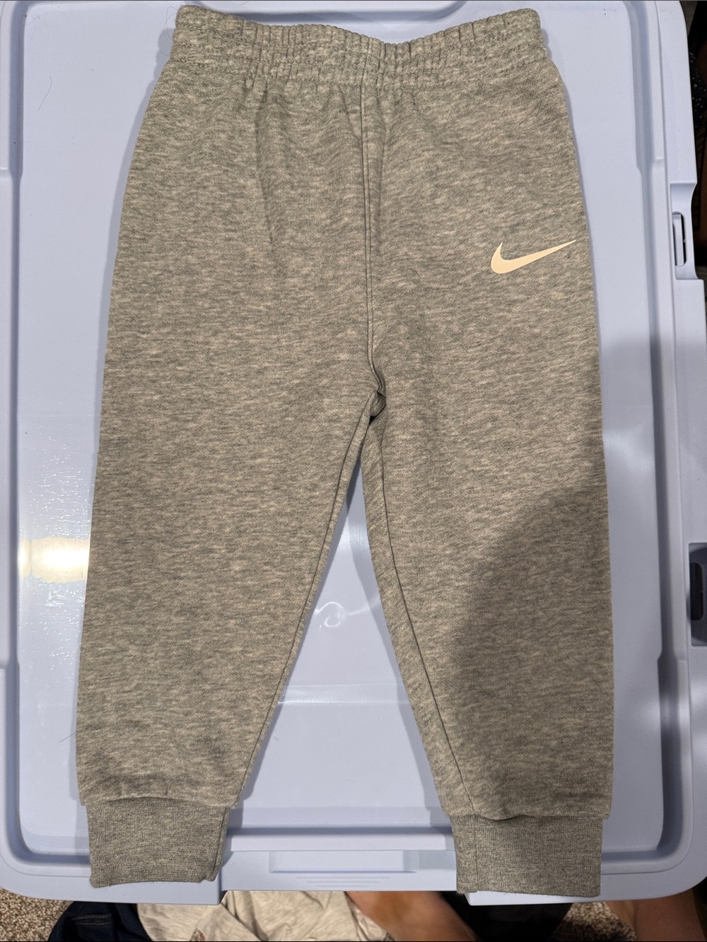 Nike Kids Heather Gray Sweatpants with White Swoosh